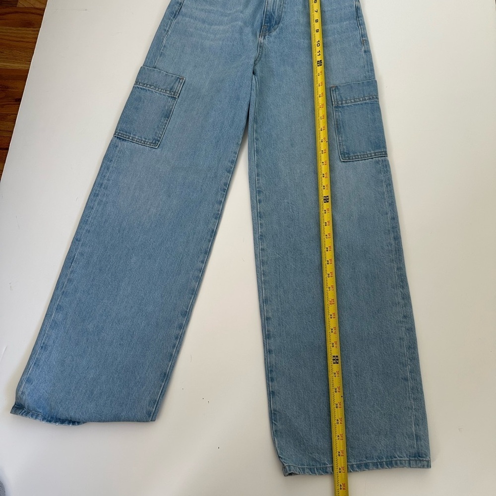 Frame Denim Light Blue Jeans with Silver Button 100%cotton - Picture 10 of 15